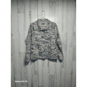 Democracy Camo Jacket Women's Medium Canvas Drawstring Bottom